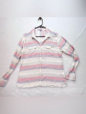 Toad & Co. Airbrush Button Down Striped Shirt | L